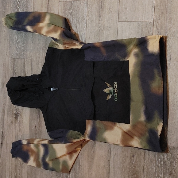 Adidas Originals camo hoodie windbreaker sz medium used great condition - Picture 2 of 5